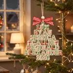 Personalised 2-6 Texts Christmas Tree Christmas Ornament Home Tree Decor Christmas Gift for Family Parents
