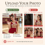 Personalized Abstract Oil Painting Style Cheerleader Photo Canvas Prints with Name and Text Home Decor Birthday Gift for Cheerleaders