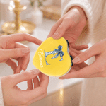Personalised Toile-Style Initial Mini Square PU Makeup Mirror with Name Anniversary Birthday Gift for Women Besties