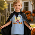 Personalized Halloween Cartoon Kid Character Photo 100% Cotton T-shirt with Name Daily Wear Halloween Party Holiday Gift for Boys Girls