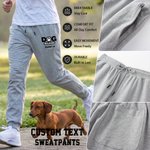 Personalized Paw Print Walking Dog Comfortable Pocket Drawstring Sports Sweatpants with Name Birthday Gift Dog Owners