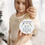 Spersonalizowana ceramiczna ozdoba rodzinna z 3-5 imionami i rokiem Dekoracja na choinkę Świąteczny prezent urodzinowy dla przyjaciół rodziny