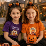 Personalized Halloween Cartoon Kid Character Photo 100% Cotton T-shirt with Name Daily Wear Halloween Party Holiday Gift for Boys Girls