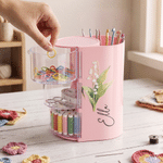 Boîte de rangement personnalisée pour crochets à plusieurs niveaux, transparente et pivotante, décorée d'une aquarelle représentant la fleur de naissance, avec prénom : cadeau d'anniversaire ou de fêt