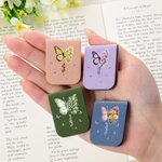 Personalized Butterfly Birth Flower Magnetic PU Leather Bookmark Clip with Name Reading Birthday Gift for Book Lovers Bookworms