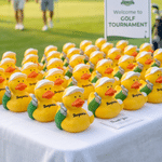 Personalized 3D Printed Golf Cute Duck Figurine with Name Desk Decor Golf Club Game Birthday Gift for Golf Lovers Coaches