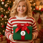 Personalised Christmas Theme Waterproof Stickers with Name Festival Party Christmas Gift for Family Friends Kids