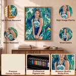 Personalized Abstract Oil Painting Style Cheerleader Photo Canvas Prints with Name and Text Home Decor Birthday Gift for Cheerleaders