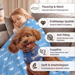 Personalisierte weiche 3D Haustierfoto Kuscheldecke | mit Wunschfoto & Namen | Wohnzimmer Deko | Geburtstagsgeschenk für Tierliebhaber