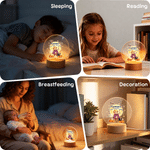 Personalised Halloween Theme Photo Pumpkin Bat Moon Acrylic LED Night Light with Name and Wooden Base Bedroom Decor Halloween Party Gift for Kid