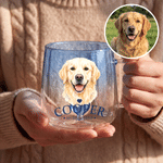 Personalized My Best Friend Pet Photo Giadient Glass Mug with Name and 3D-Style Heart Ornament Birthday Gift for Pet Lover Friend