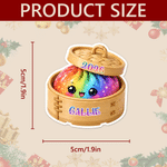 Personalised Multicolour Glitter Dumpling Waterproof Sticker Labels with Name and Year Gift Decor Christmas Party Holiday Favor for Family Friends Kids
