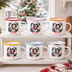 Tasse émaillée personnalisée de 12 oz, style 3D, avec photo d'enfant en bonnet de Père Noël mignon et nom, cadeau de Noël pour enfants