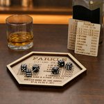 Personalized Farkle Dice Game Tray with Bag Wooden Reference Cards and Dice Holder Birthday Family Game Night Christmas Gift for Farkle Dice Lover