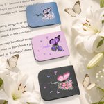 Personalized Butterfly Birth Flower Magnetic PU Leather Bookmark Clip with Name Reading Birthday Gift for Book Lovers Bookworms