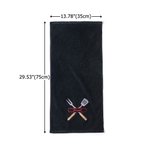 Personalised Embroidered BBQ Theme Fork Shovel 100% Cotton Towel with Name Birthday Housewarming Gift for Grill Masters Cooking Lovers