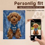 Personlig mjuk filt i oljemålningsstil med fototryck och namn skapad från din bild en värmande pläd och present 13