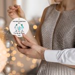 Spersonalizowana ceramiczna ozdoba rodzinna z 3-5 imionami i rokiem Dekoracja na choinkę Świąteczny prezent urodzinowy dla przyjaciół rodziny
