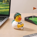 Personalized 3D Printed Golf Cute Duck Figurine with Name Desk Decor Golf Club Game Birthday Gift for Golf Lovers Coaches