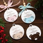 Personalized Wooden Baby's First Christmas Ornament with Name Christmas Gift New Baby Gift
