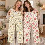 Personalized 3D-Effect Artwork Photo Birth Flower Soft Long-Sleeve Lounge Pajama Set with Name and Title Home Wear Birthday Gift for Family Friends
