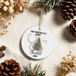 Personlig første jul som sykepleier Keramisk hengende ornament med navn og årstall Tredekorasjon Julegave til nye sykepleiere