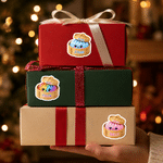 Personalised Multicolour Glitter Dumpling Waterproof Sticker Labels with Name and Year Gift Decor Christmas Party Holiday Favor for Family Friends Kids
