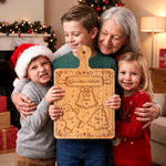 Personalised Grandma’s Board 1-8 Christmas Elements Cheese Charcuterie Chopping Board with Name Christmas Home Decoration Gift for Grandparent