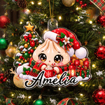 Personalized Cute Dumplings Family Christmas Acrylic Ornament with Name Home Decor Christmas Gift for Family Friends