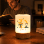 Veilleuse personnalisée avec fleur de naissance et personnage de dessin animé, à intensité variable et couleurs changeantes, avec prénom et initiale – Décoration de chambre, cadeau d'anniversaire pour 6