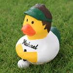 Personalized 3D Printed Golf Cute Duck Figurine with Name Desk Decor Golf Club Game Birthday Gift for Golf Lovers Coaches