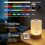 Luz nocturna personalizada con nombre e inicial de animal lámpara táctil regulable con mando regalo de cumpleaños o baby shower para niños