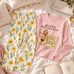 Personalized 3D-Effect Artwork Photo Birth Flower Soft Long-Sleeve Lounge Pajama Set with Name and Title Home Wear Birthday Gift for Family Friends