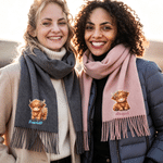 Personalised Soft Warm Highland Cow Tassel Scarf with Name Birthday Anniversary Gift for Family Best Friends