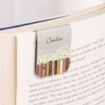 Personalized Birth Flower Book Magnetic PU Leather Bookmark Clip with Name Daily Use Reading Accessory Birthday Gift for Bookworms Book Lovers