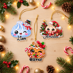 Personalized Cute Dumplings Family Christmas Acrylic Ornament with Name Home Decor Christmas Gift for Family Friends