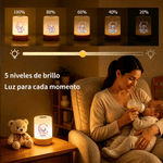 Luz nocturna personalizada con nombre e inicial de animal lámpara táctil regulable con mando regalo de cumpleaños o baby shower para niños