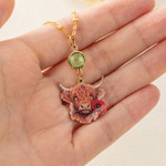 Personalised Glitter Highland Cow Design Birthstone Birth Flower Pendant Necklace with Text Birthday Anniversary Gift for Highland Cow Lovers