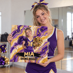 Personalized Abstract Oil Painting Style Cheerleader Photo Canvas Prints with Name and Text Home Decor Birthday Gift for Cheerleaders