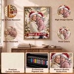 Personalized Christmas Theme Graffiti Oil Painting Style Photo Canvas Prints with Name Home Decor Christmas Gift for Family Friends