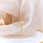 Personalized Christian Cross Sterling Silver Necklace with Name Dainty Jewelry Daily Wear Baptism Gift for Christians Believers