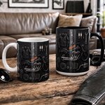 Personalised Motorbike Theme 11 oz 15 oz Ceramic Mug with Name Daily Use Birthday Gift for Motorbike Riders Biker Enthusiasts
