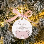 Personalized Wooden Baby's First Christmas Ornament with Name Christmas Gift New Baby Gift