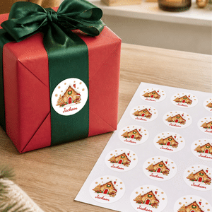 Personalised Christmas Theme Waterproof Stickers with Name Festival Party Christmas Gift for Family Friends Kids