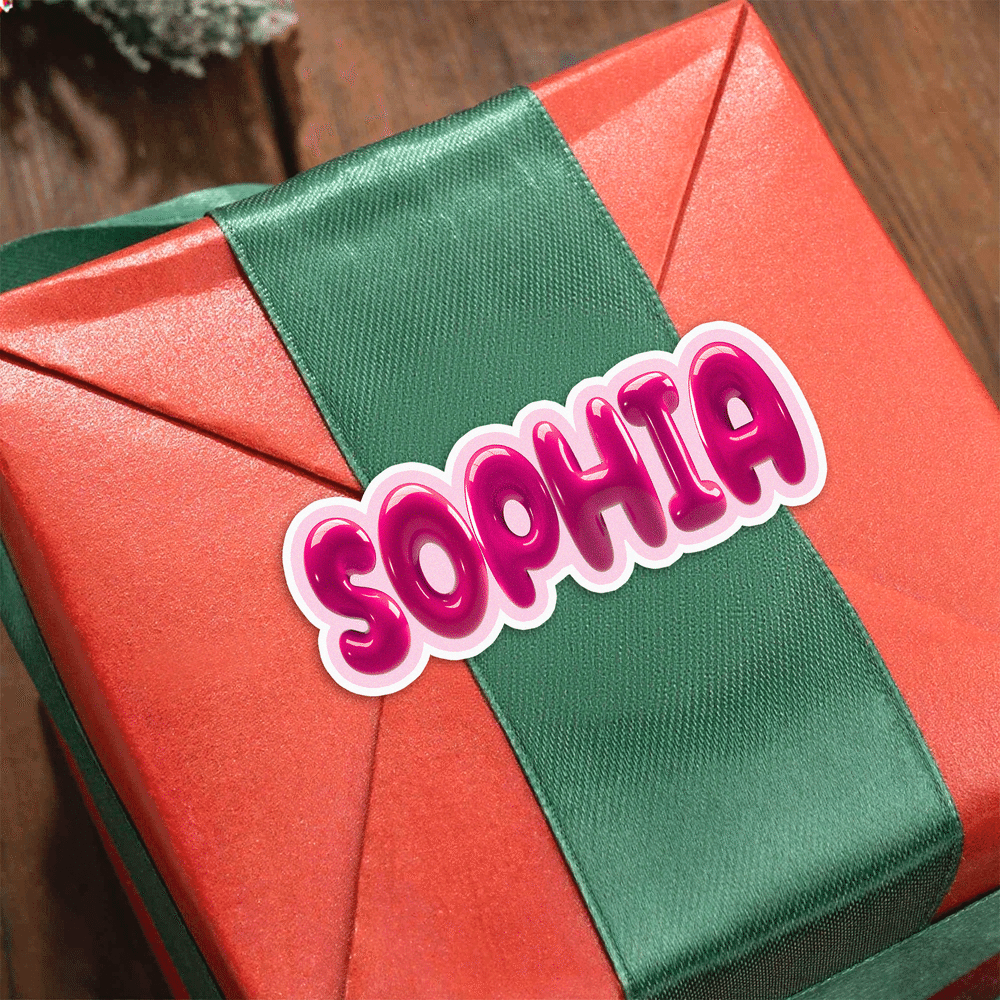 Personalized Colourful Pop Art Bubble Waterproof Stickers with Name Gift Decor Christmas Party Gift for Family Friends 9