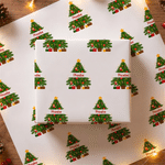 Personalized Christmas-Theme Pattern Wrapping Paper Set of 3 with Name Christmas Party Favor Gift for Kids Friends
