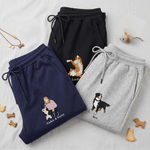 Personalised Multicolour Embroidery Pet Photo Elastic Drawstring Pockets Sports Sweatpants with Name Birthday Gift for Dog Cat Lovers