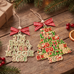 Personalised 2-6 Texts Christmas Tree Christmas Ornament Home Tree Decor Christmas Gift for Family Parents