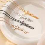 Personalized Christian Cross Sterling Silver Necklace with Name Dainty Jewelry Daily Wear Baptism Gift for Christians Believers