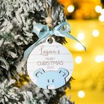 Personalized Wooden Baby's First Christmas Ornament with Name Christmas Gift New Baby Gift